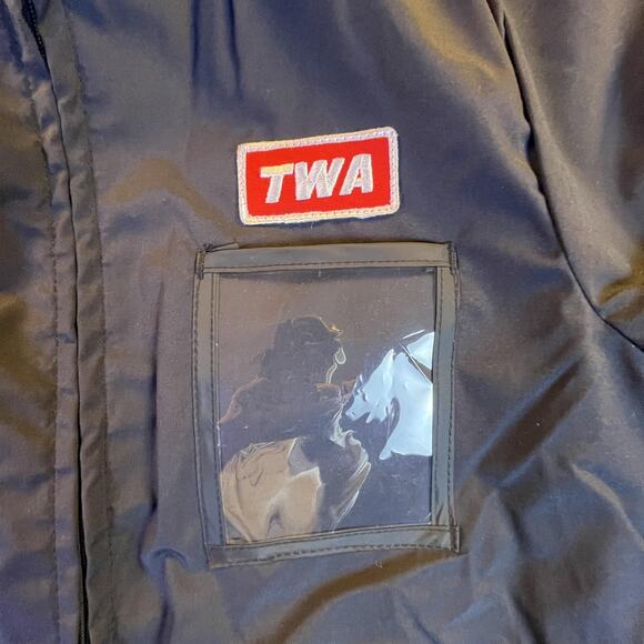 VTG TWA Jacket Mens Large Quilted Airline Uniform Amazon Sportswear 70s Bomber - Picture 2 of 9